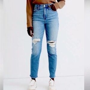Madewell Blue Jeans with Distressed Knees